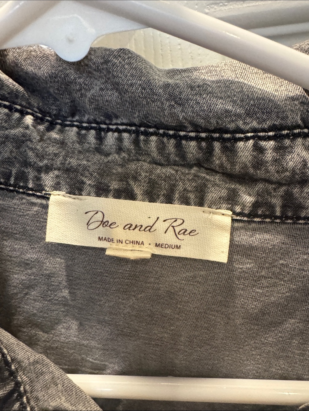 Doe & Rae Washed Black Button-Down Shirt - Picture 3 of 4